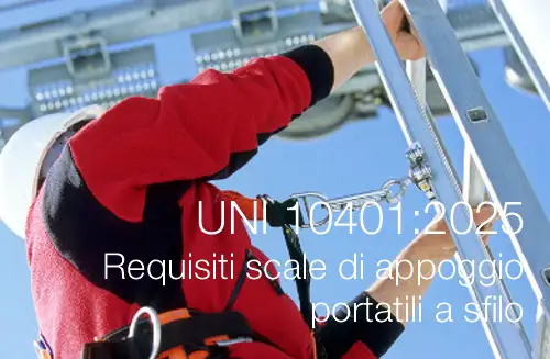 UNI 10401:2025 / Requisiti scale di appoggio portatili a sfilo